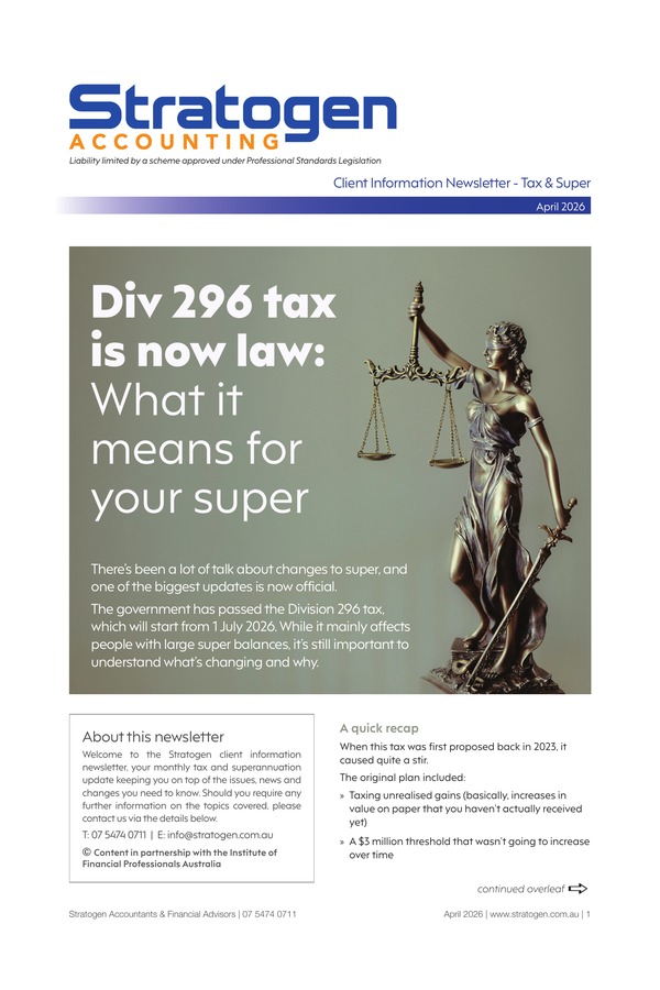 stratogen accountants newsletter april 2026