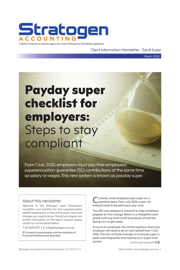 stratogen accountants newsletter march 2026