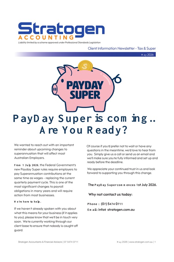 stratogen accountants newsletter may 2026